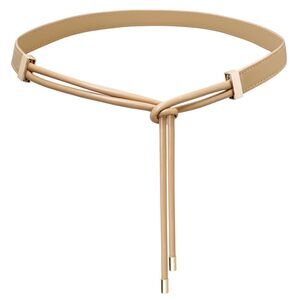 Skinny Belts For Women Pu Leather Knotted Thin Waist Belt For Dresses Khaki🦁